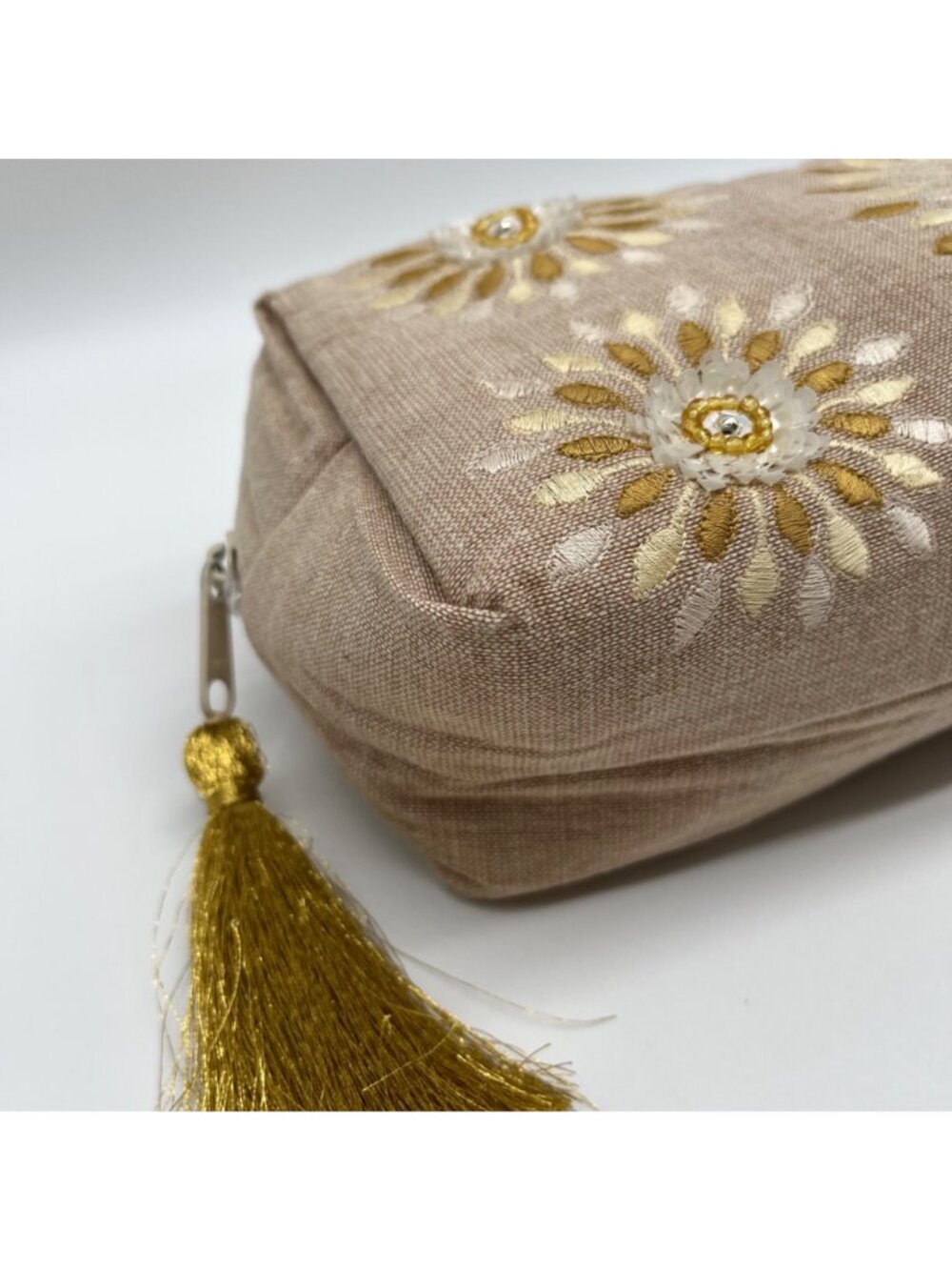 MMS Brands Brown Floral Fabric Pouch - Picture 7 of 10